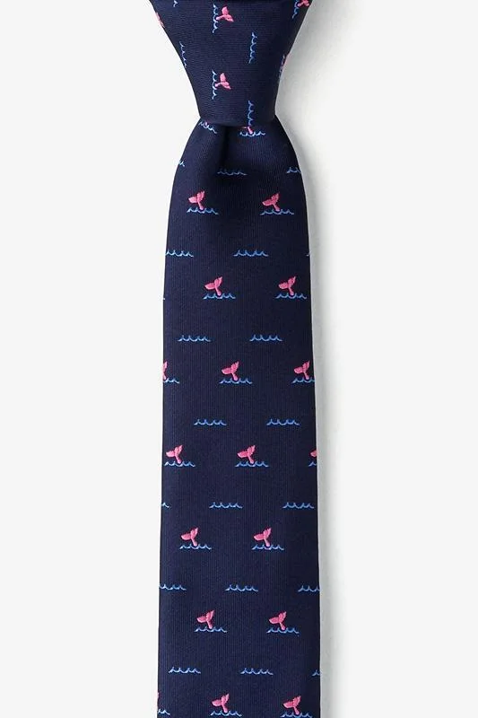 Designer tie for men-Whale Tails Skinny Tie