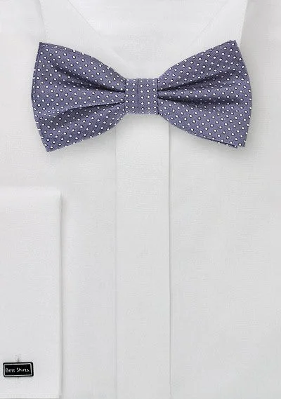 Men's tie for black tie occasions-Wisteria Pin Dot Bowtie