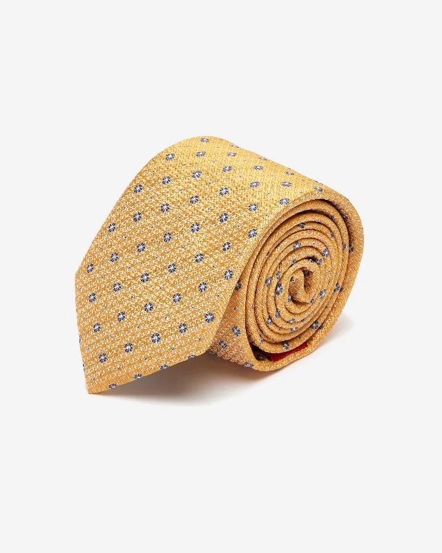 Professional men's silk tie-Yellow Geometric Silk Tie