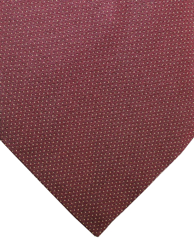 Men's tie with a unique pattern-Zilli Silk Tie Maroon Silver Micro Dots Design - Wide Necktie Vintage