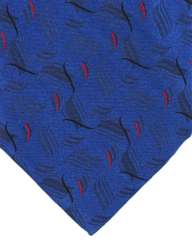 Men's tie with a solid color-Zilli Silk Tie Royal Blue Red Design - Wide Necktie FINAL SALE