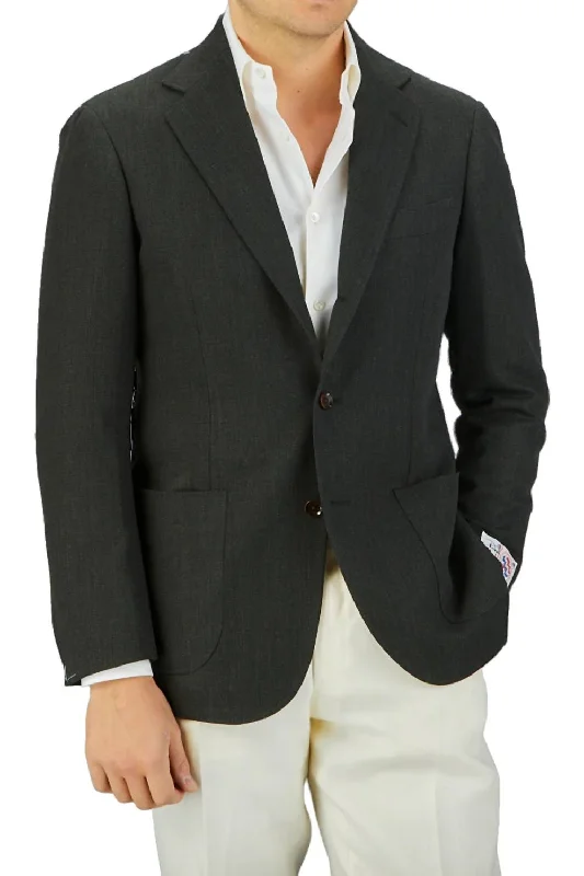 men's light blue suit -Balloon Travel Blazer - Regular Length In Dark Green