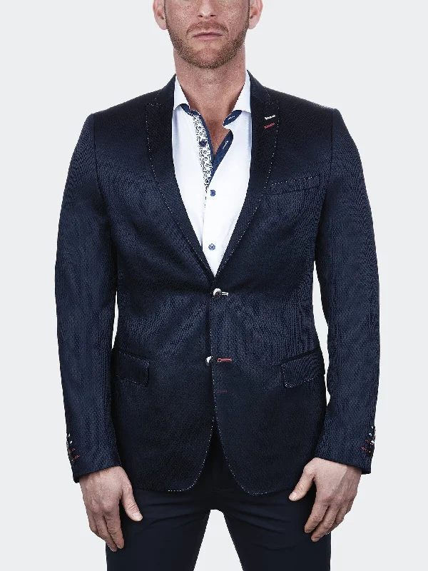 men's high-end tuxedo suits -Blazer Descartes Dash Navy