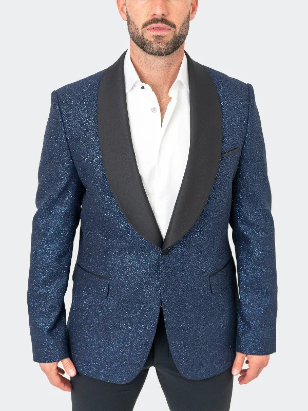 men's office wedding suit -Blazer Shawl Ceremonial Blue