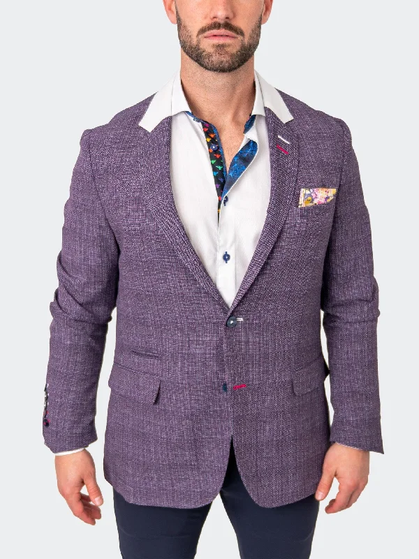 men's tuxedo suits for prom -Blazer Unconstructed Preppy Purple