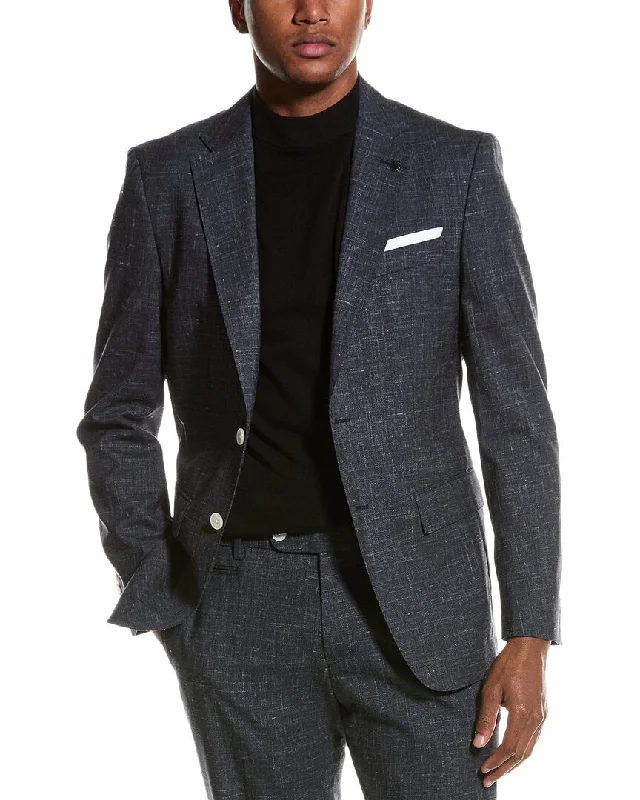 men's summer linen tuxedo -BOSS Hugo Boss Hutson Wool, Silk, & Linen-Blend Slim Fit Suit Jacket