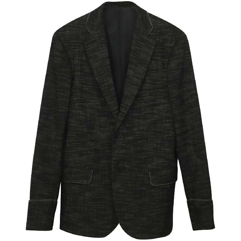 men's elegant tuxedo with bow tie -Bottega Veneta Blazer in Black Print Cotton