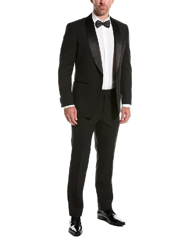 men's suit with cummerbund -Cavalli Class 2pc Wool-Blend Tuxedo Suit