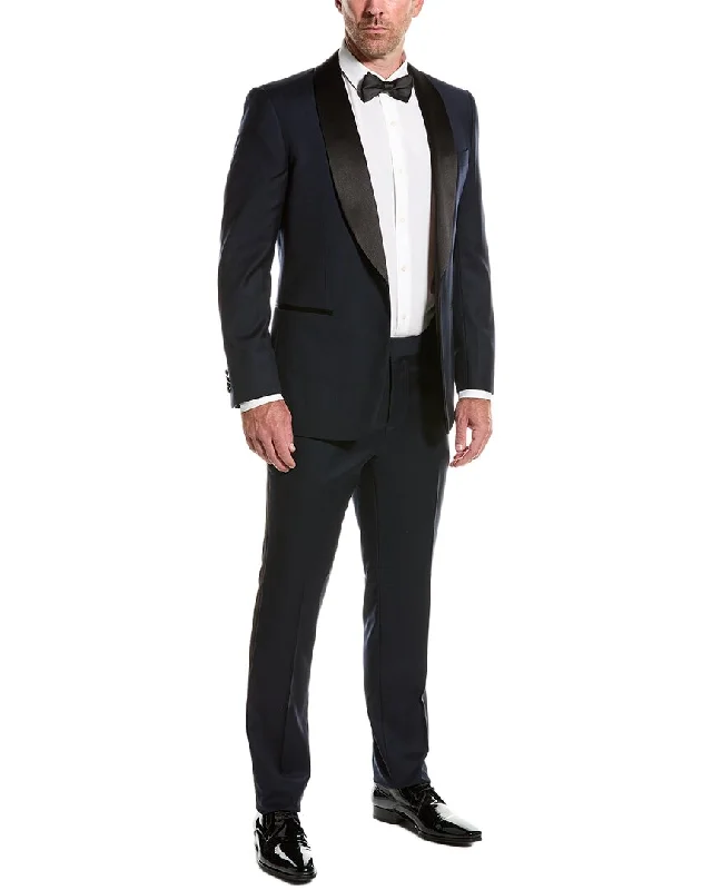 affordable men's suits -Cavalli Class 2pc Wool Tuxedo Suit