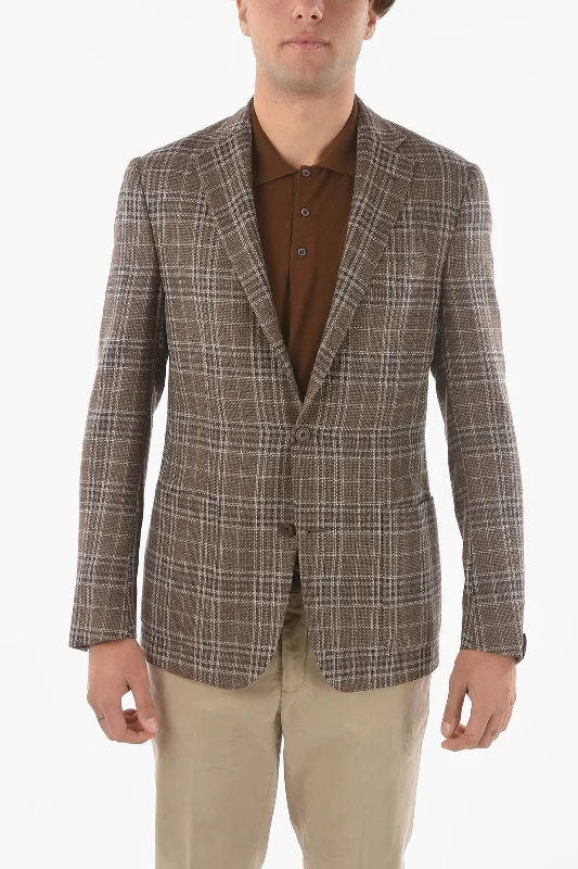 men's stylish suits for parties -Corneliani Tweed Wool-blend GATE 2-button Blazer