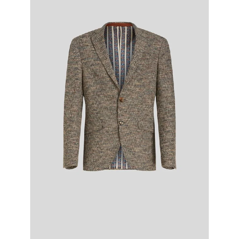 men's suit blazers -COTTON AND VIRGIN WOOL JACKET