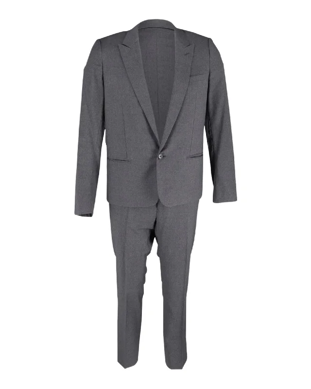 men's fall wedding suits -Dior Single-Breasted Suit in Grey Wool