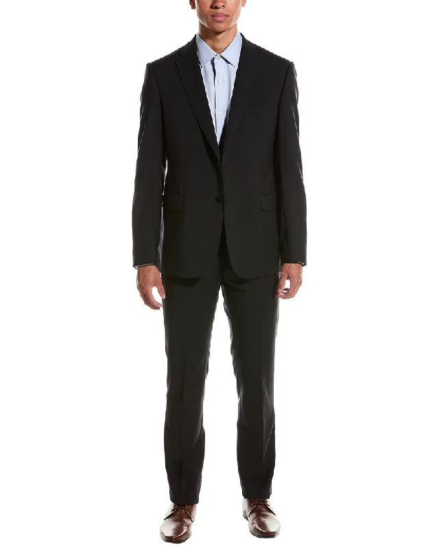 men's suit with leather shoes -Emporio Armani M-Line 2pc Wool Suit