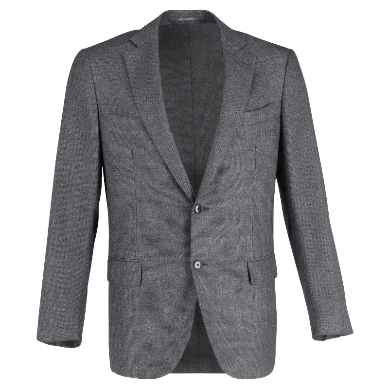 men's lightweight wool suits -Ermenegildo Zegna Easy Jacket in Grey Cashmere