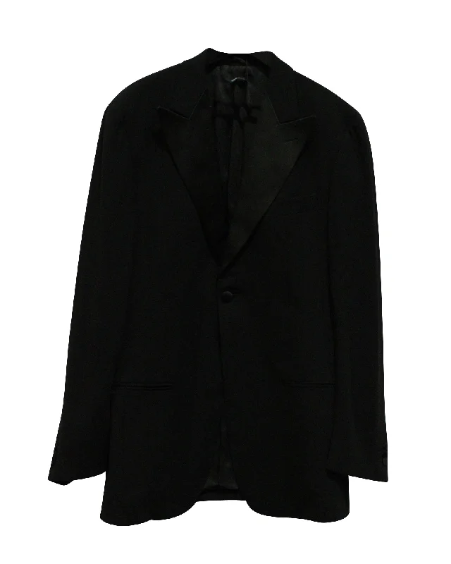 men's double breasted tuxedo suits -Giorgio Armani Soho Tuxedo in Black Wool