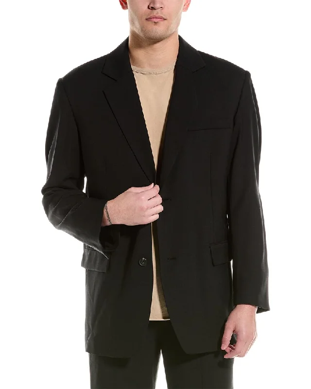 men's fitted tuxedo suits -Helmut Lang Oversized Wool-Blend Blazer