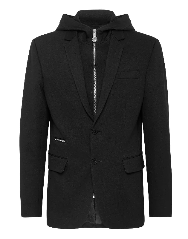 men's wool wedding suits -Hoodie Blazer