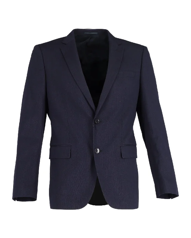 cheap men's suits for sale -Hugo Boss Single-Breasted Blazer in Navy Blue Wool