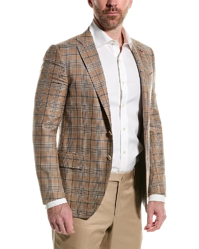 men's checkered suits -ISAIA Wool, Cashmere & Silk-Blend Blazer