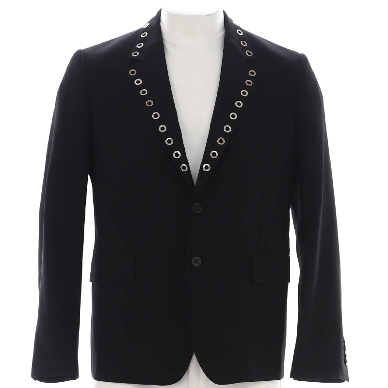 men's casual blazer suits -Men's Grommet Collar Blazer Wool