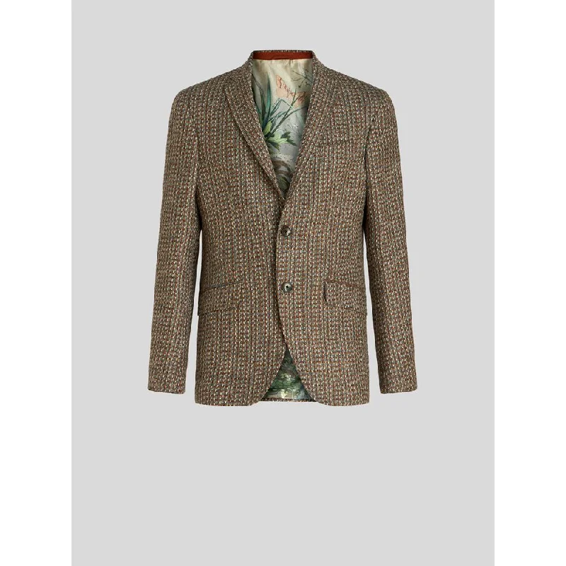 men's suit jackets with shawl collars -MIXED WOOL JACKET