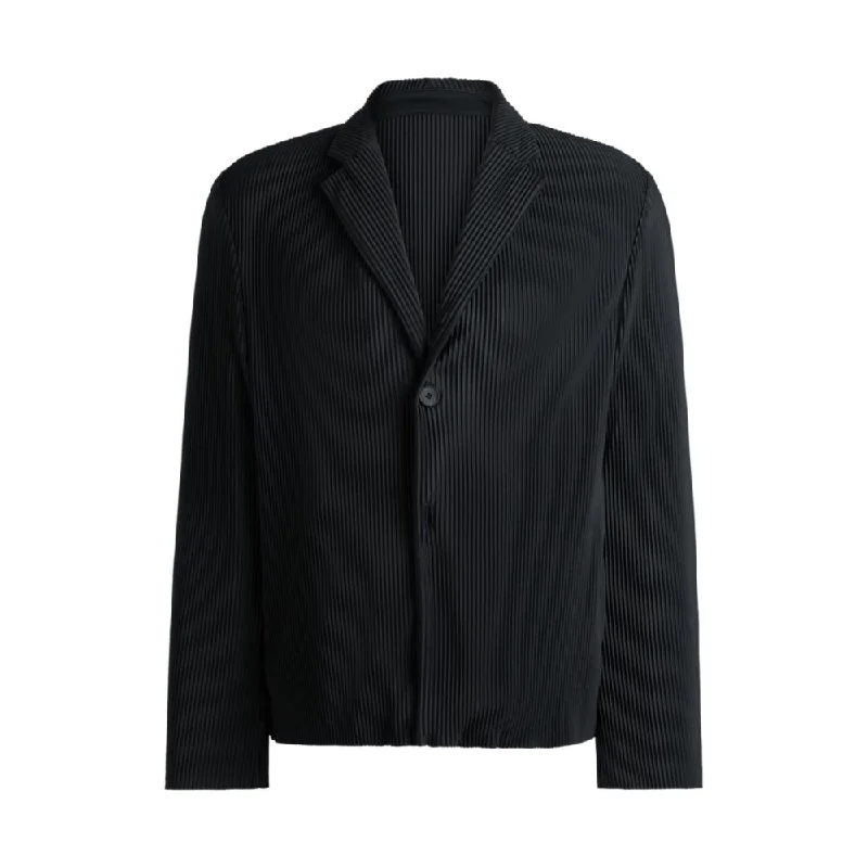 men's velvet dinner jacket suits -Modern-fit jacket in jersey with pliss pleats