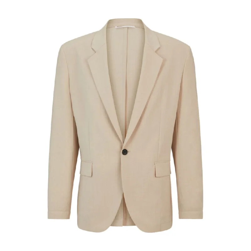 men's fall suits -Modern-fit jacket in linen-look fabric