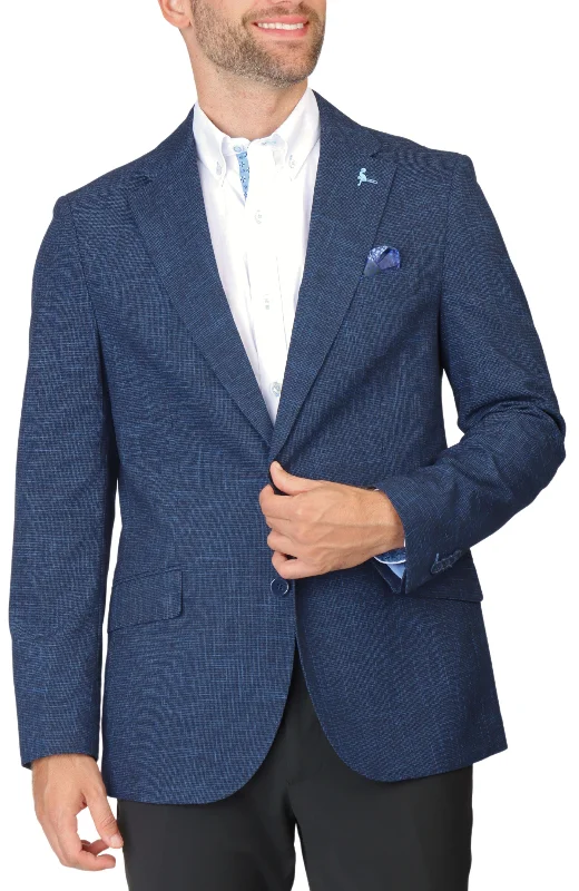 best men's suits for interviews -Navy Tonal Broken Check Sport Coat