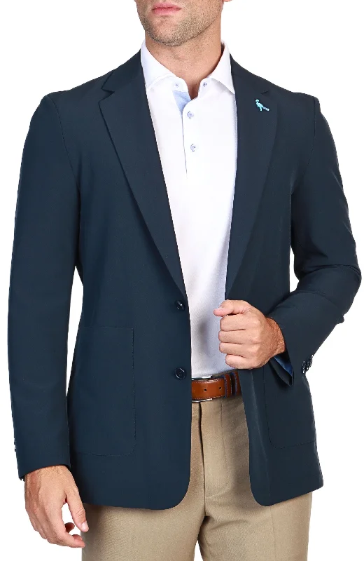 men's suit with suspenders -Navy Unconstructed Traveler Sport Coat