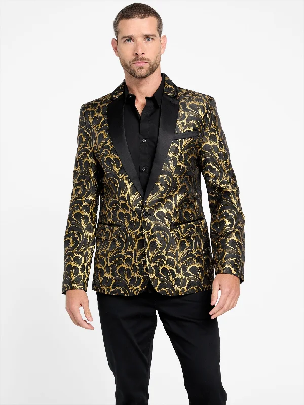 best men's suits for interviews -Phinaes Printed Jacquard Blazer