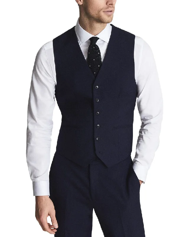 men's slim tuxedo pants -Reiss Bold Wool Waistcoat