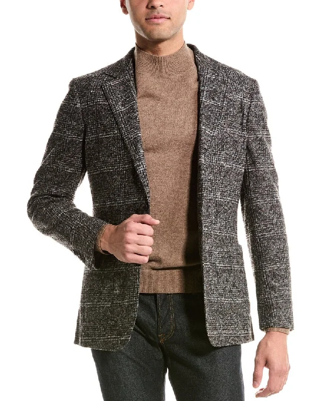 men's double-breasted suits -Reiss Box Wool-Blend Formal Jacket