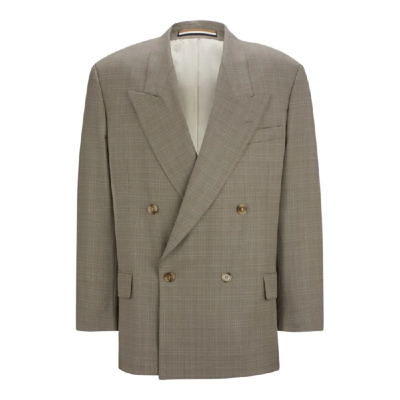 men's fall wedding suits -Relaxed-fit jacket in checked virgin-wool serge