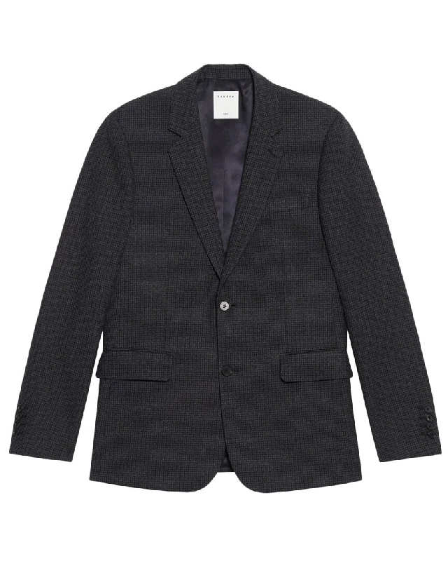 men's suit with dress shoes -Sandro Formal Houndstooth Wool Suit Jacket