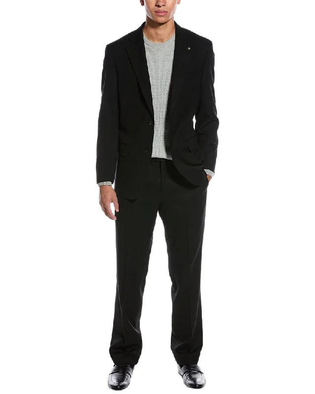 men's checkered suit jackets -Scotch & Soda 2pc Wool Suit