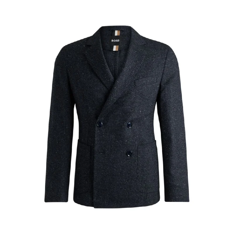 men's high-end tuxedo suits -Slim-fit jacket in a herringbone wool blend