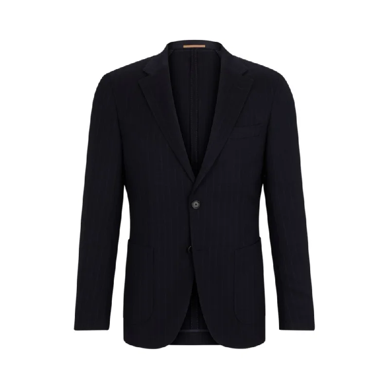 men's tailored suit jackets -Slim-fit jacket in a striped wool blend