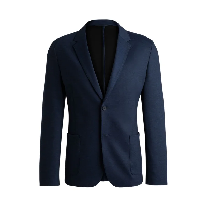 men's formalwear suit jackets -Slim-fit jacket in melange performance-stretch twill