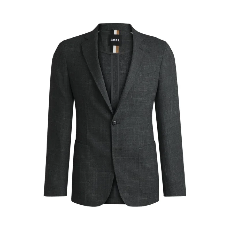 men's classic tuxedo suits for weddings -Slim-fit jacket in micro-patterned stretch cloth