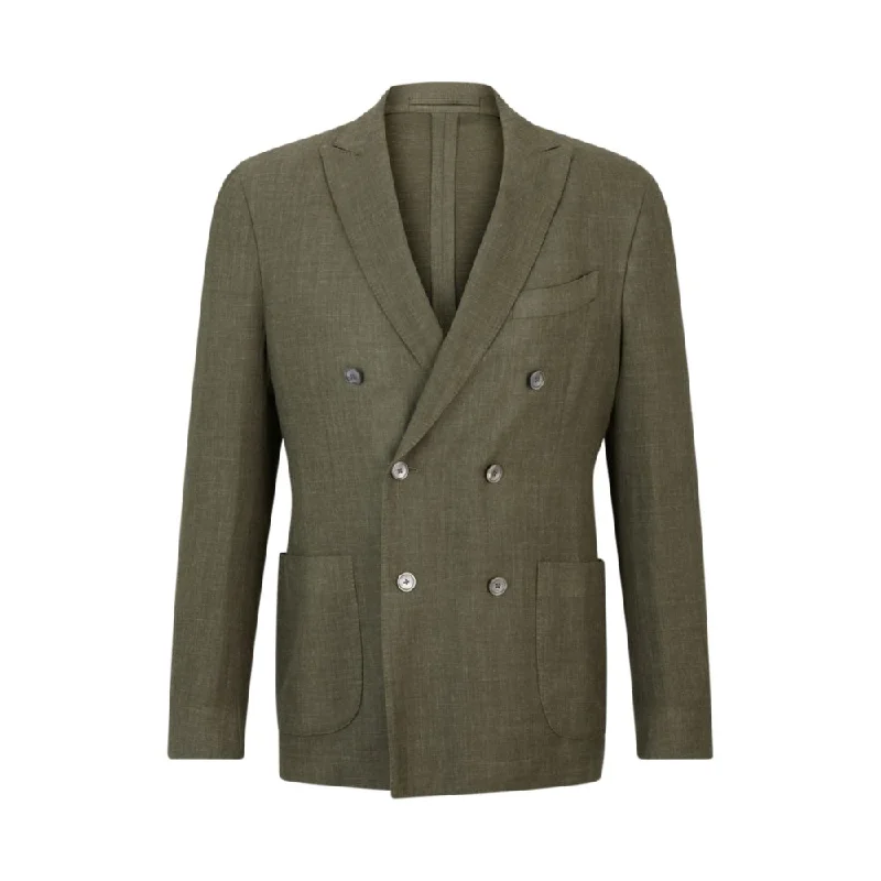 men's wedding suit rental -Slim-fit jacket in wool, silk and linen