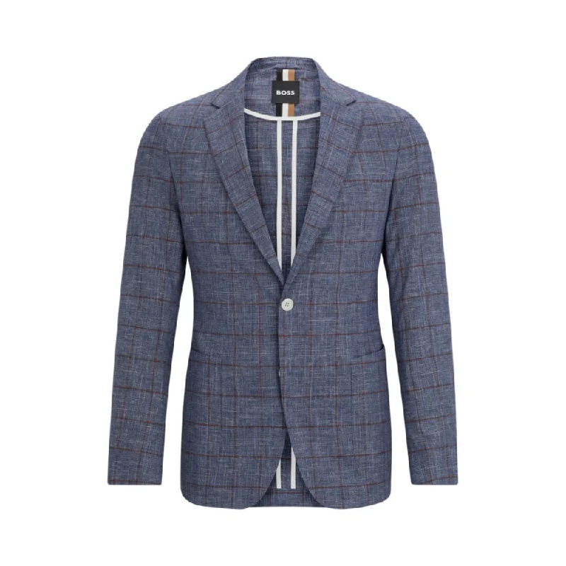 men's business suits online -Slim-fit micro-patterned jacket in checked serge