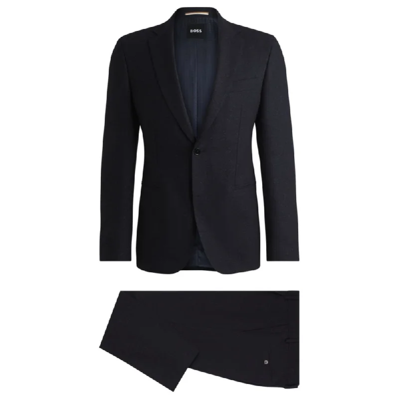 men's business suits with tie -Slim-fit suit in a micro-patterned wool blend