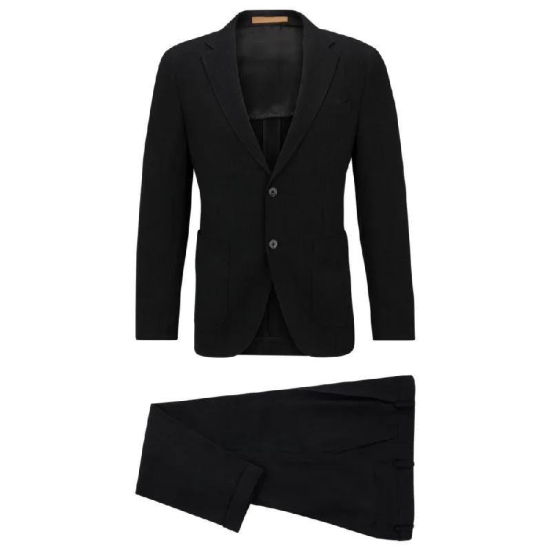 men's wool suits with ties -Slim-fit suit in a micro-patterned wool blend