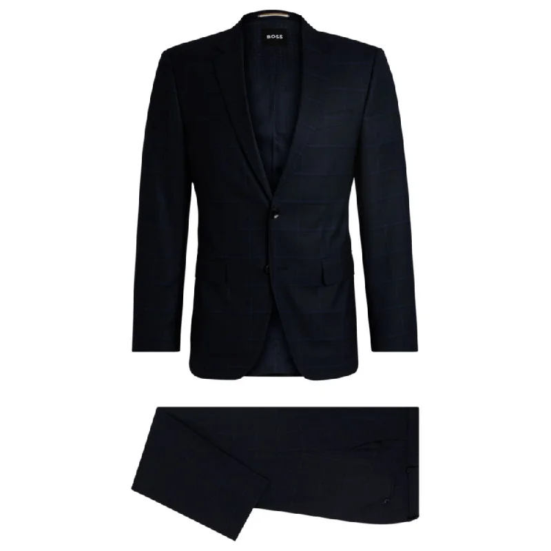 men's wedding suits with jacket -Slim-fit suit in checked wool