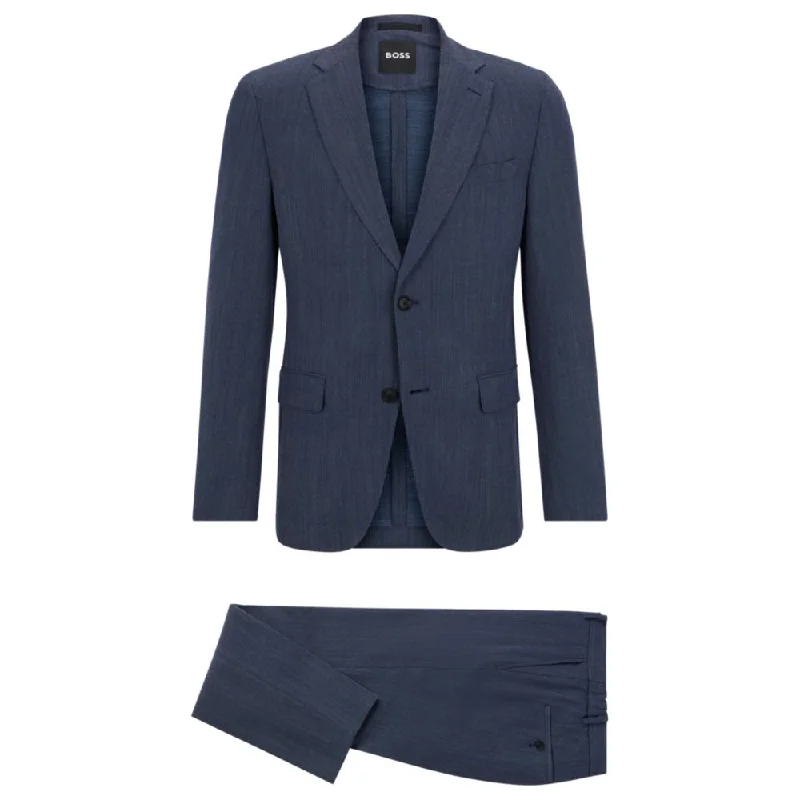 men's pastel color suits -Slim-fit suit in micro-patterned performance fabric