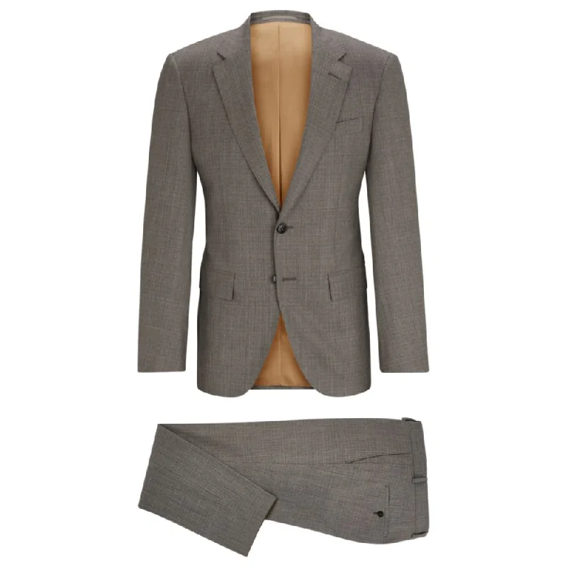 men's designer tuxedo jackets -Slim-fit suit in micro-patterned stretch wool