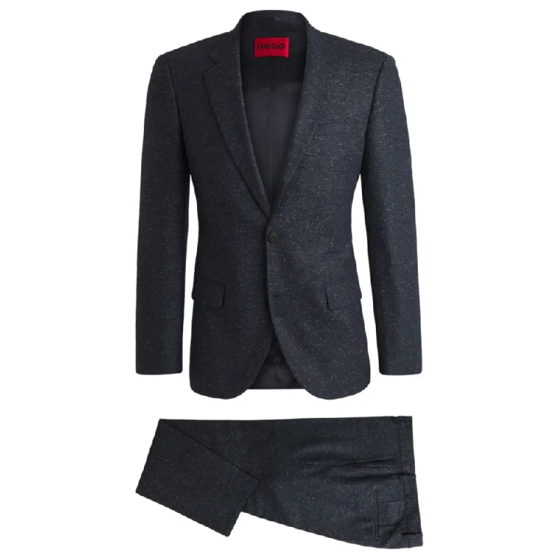 men's tuxedo rentals for prom -Slim-fit suit in micro-patterned wool