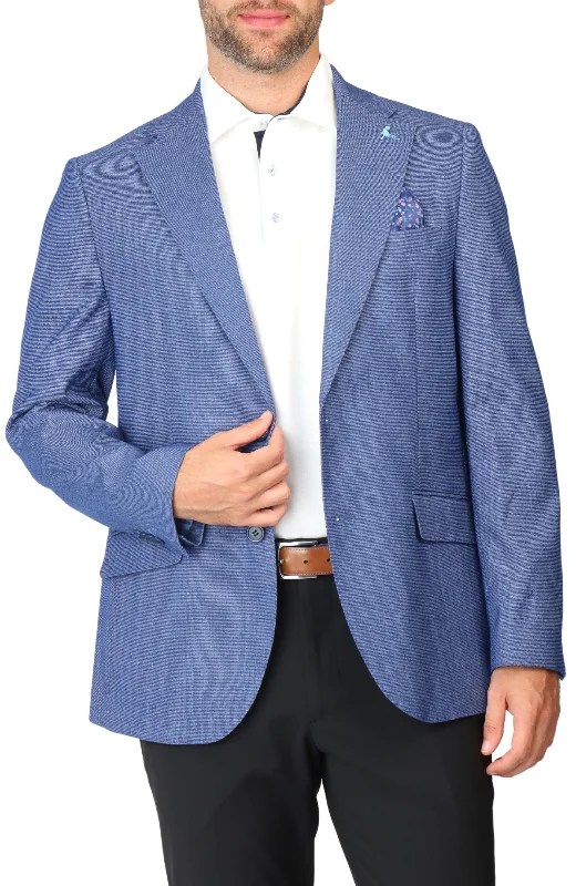 men's tailored business suits -True Blue Tonal Dobby Sport Coat