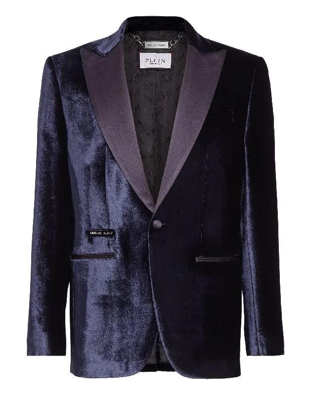 men's double breasted tuxedo suits -Velvet Blazer