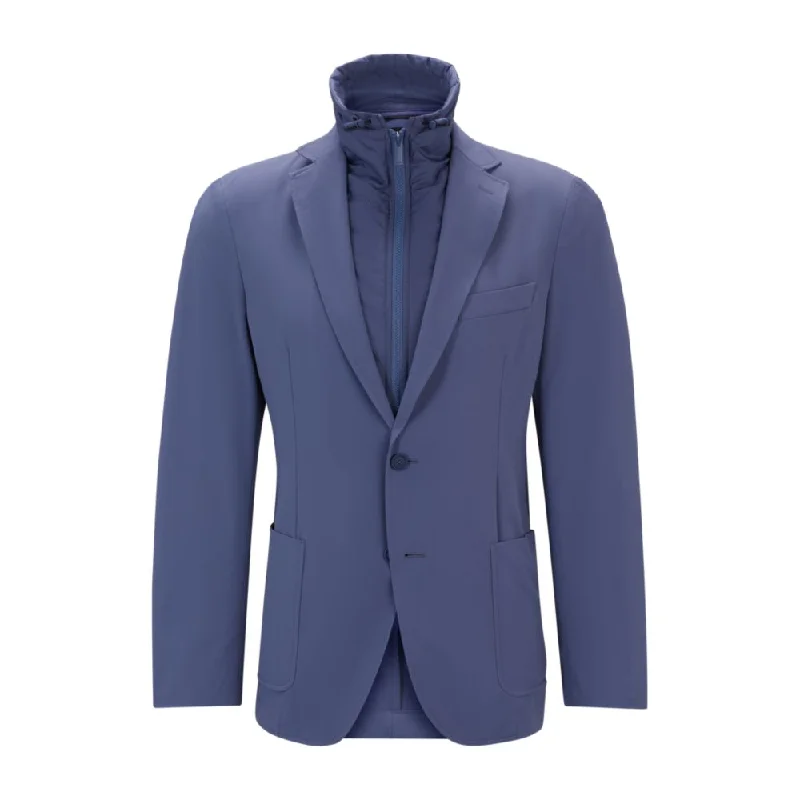 men's office wedding suit -Water-repellent jacket in slim fit with zip-up inner